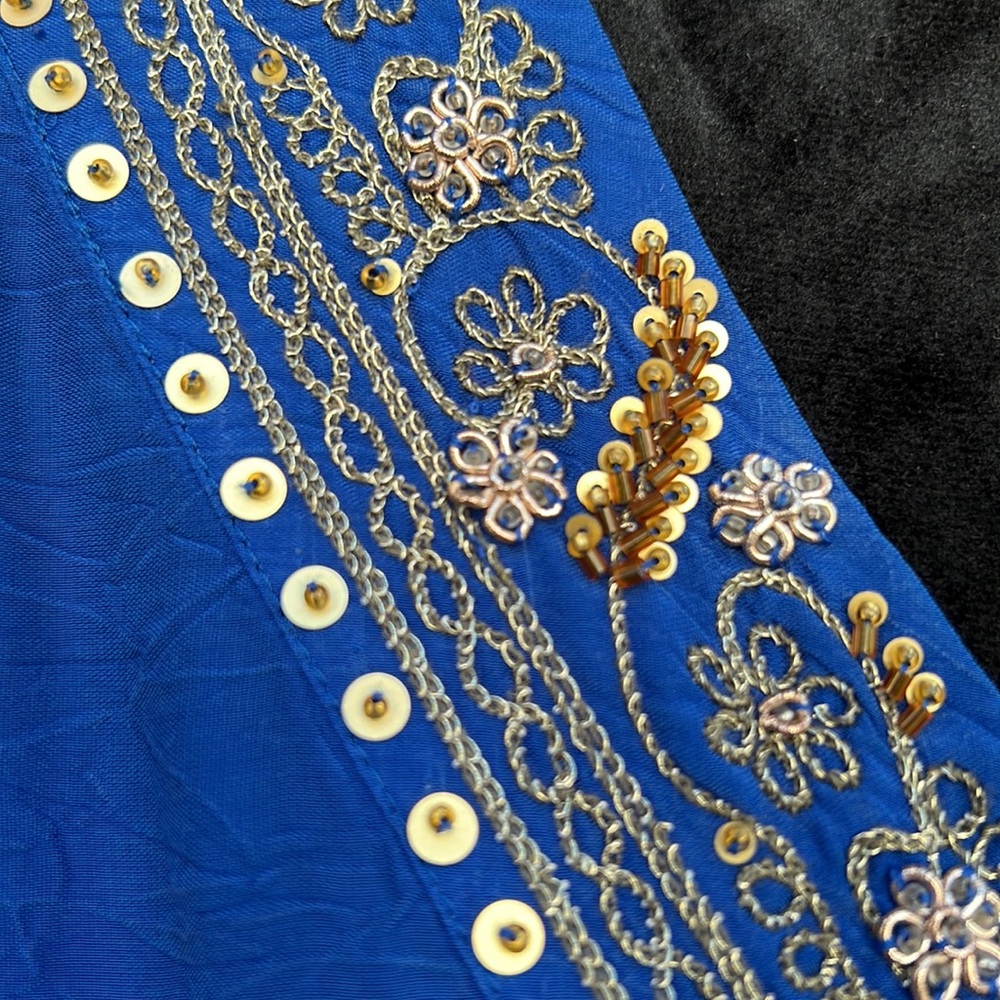 J. Jill gold embellished tie waist blouse.  Vintage J. Jill! - Picture 4 of 14